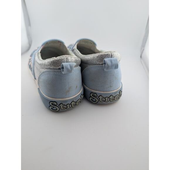 Stitch Girls Size 5 Slip On Canvas Sneakers Lilo And Blue White Shoes Ground Up - Picture 5 of 8